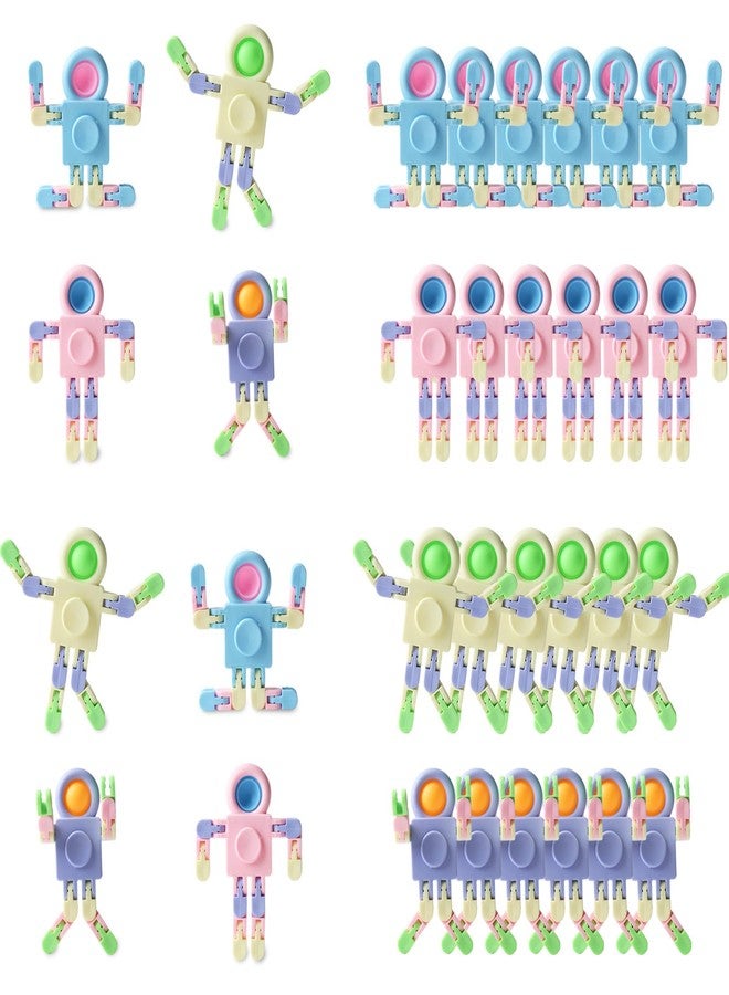 REHALY Robot Fidget Spinners Toys Transformable Fingertip Gyro Chain Toy Deformable DIY Stress Relief Fidget Toy for Adults Kids ADHD Autism Pinata Goodie Bag Birthday School Prizes Gift(24 PCS) - Image 1